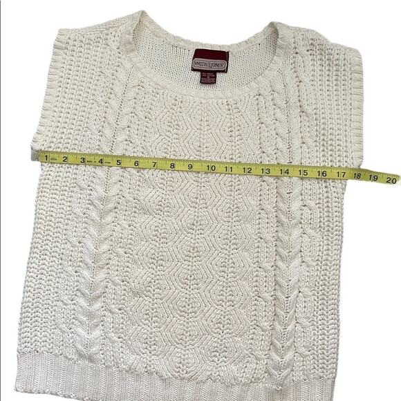 Vintage Smith & Jones Knitted Top Women M Cap Sleeves Elegant Clean Look - Picture 7 of 9